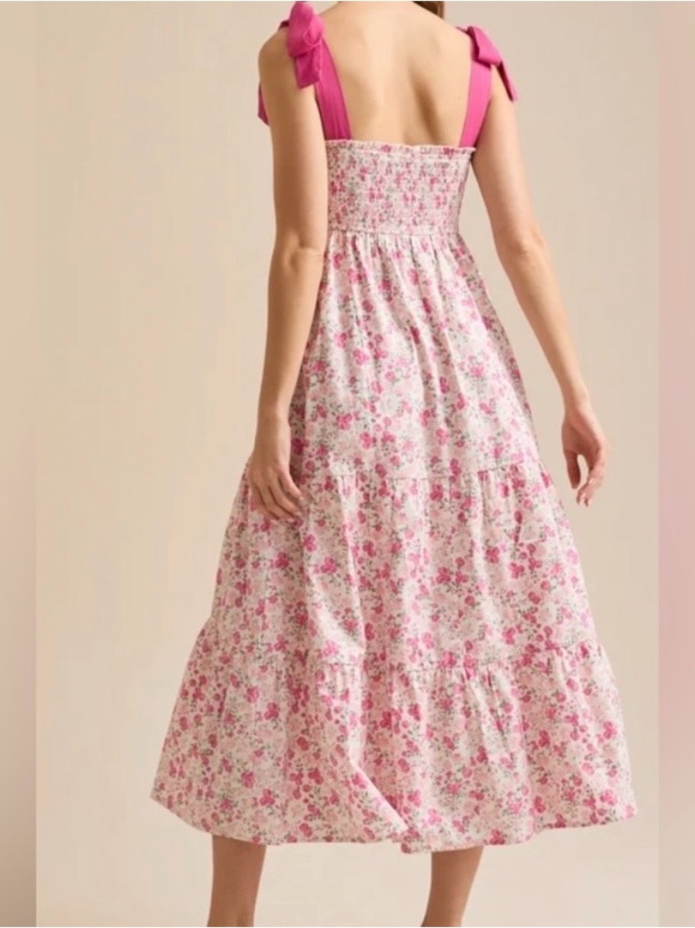 Altar'd State White and Pink Floral Smocked Dress - Picture 6 of 6